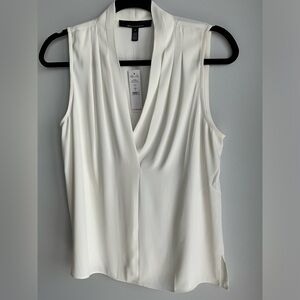 NWT 🏷 WHBM SL PLEATED VNK SHELL IN CREAM SIZE S